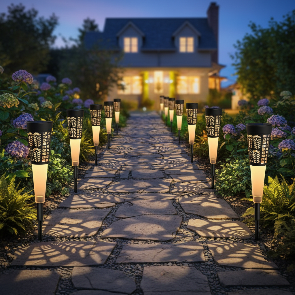 Solar Lights Outdoor Stainless Steel Lights Waterproof pack of 4